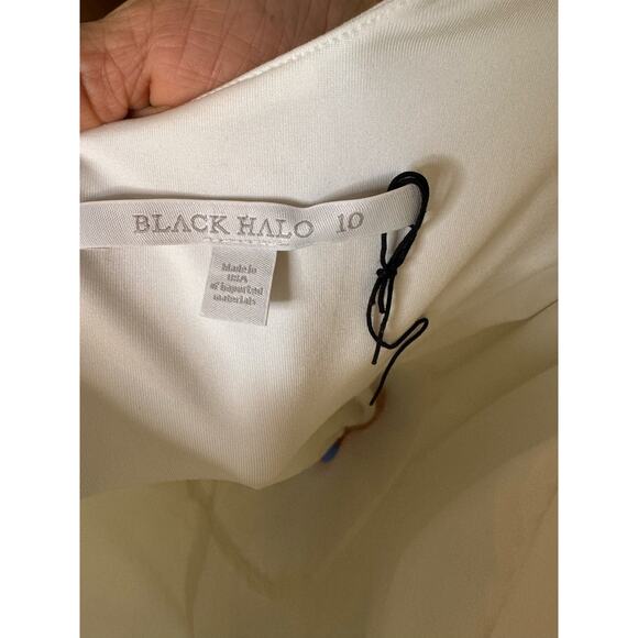 Black Halo cream knee length Jackie O Swing Dress size 10 - Picture 8 of 12